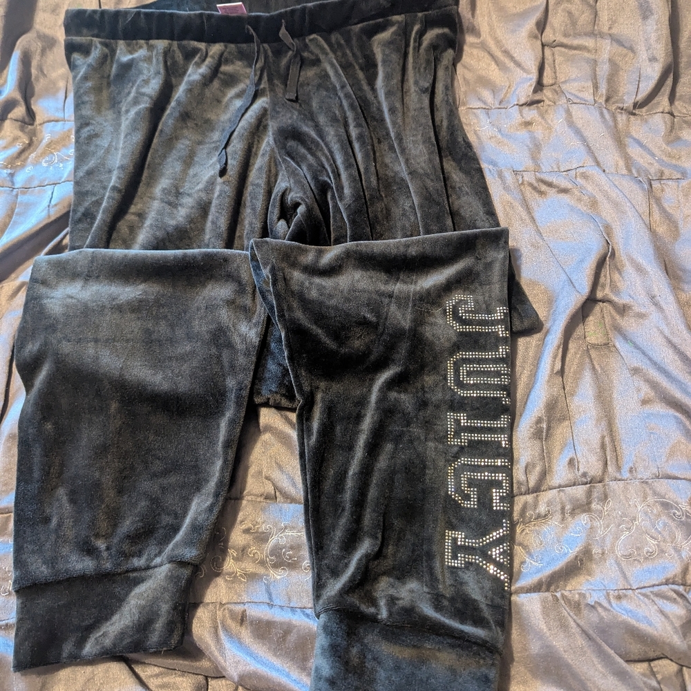 Juicy Couture Black Velour Pants